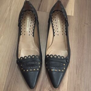 Bcbgmaxazria size 6.5 black leather flats circa 2008